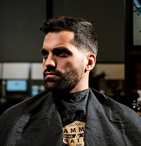 man with fresly cut and styled hair
